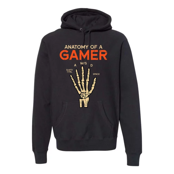 Anatomy Of A Gamer Skeleton Hand Funny Premium Hoodie