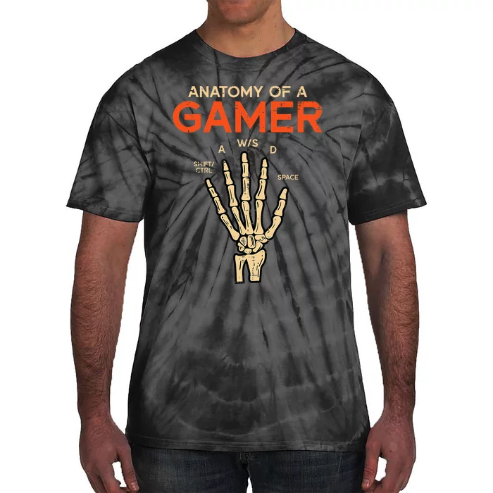 Anatomy Of A Gamer Skeleton Hand Funny Tie-Dye T-Shirt