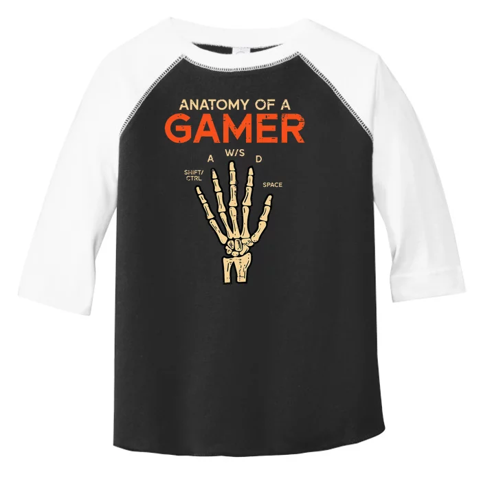 Anatomy Of A Gamer Skeleton Hand Funny Toddler Fine Jersey T-Shirt