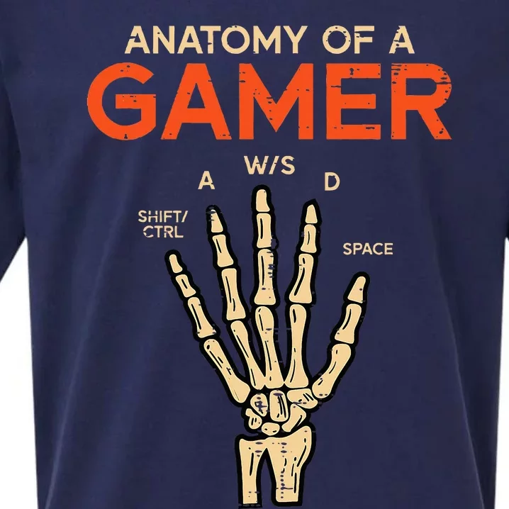 Anatomy Of A Gamer Skeleton Hand Funny Sueded Cloud Jersey T-Shirt