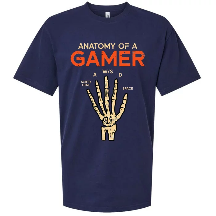 Anatomy Of A Gamer Skeleton Hand Funny Sueded Cloud Jersey T-Shirt