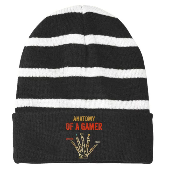 Anatomy Of A Gamer Gaming Gifts For Gamer Striped Beanie with Solid Band