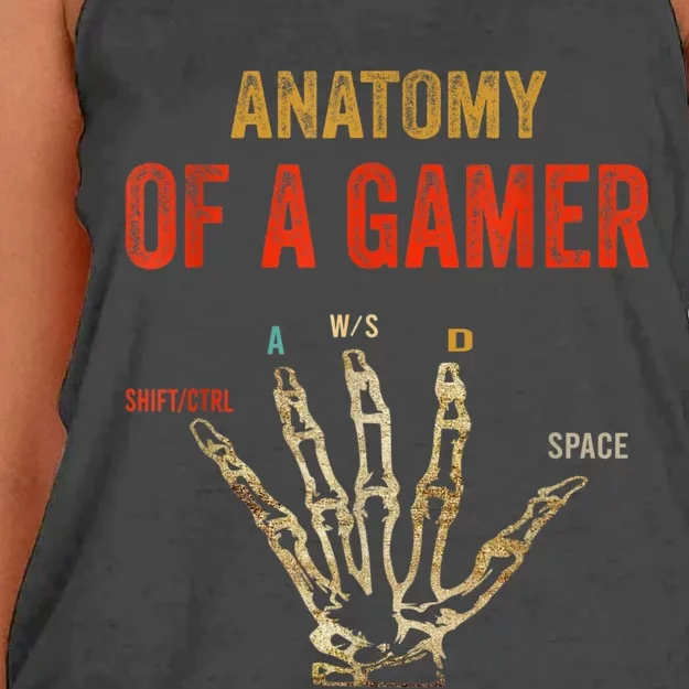 Anatomy Of A Gamer Gaming Gifts For Gamer Women's Knotted Racerback Tank