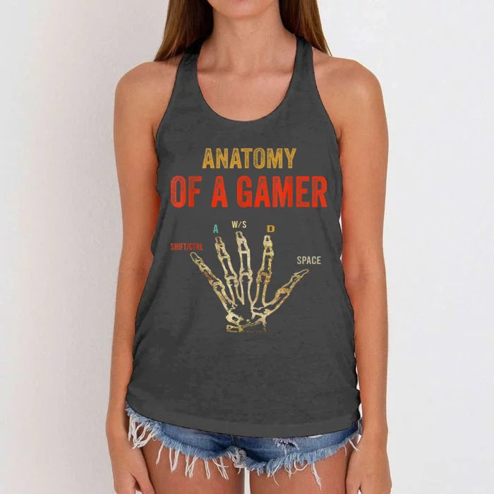 Anatomy Of A Gamer Gaming Gifts For Gamer Women's Knotted Racerback Tank