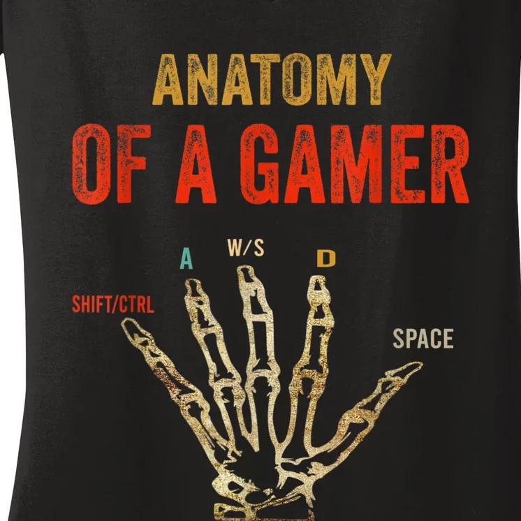 Anatomy Of A Gamer Gaming Gifts For Gamer Women's V-Neck T-Shirt