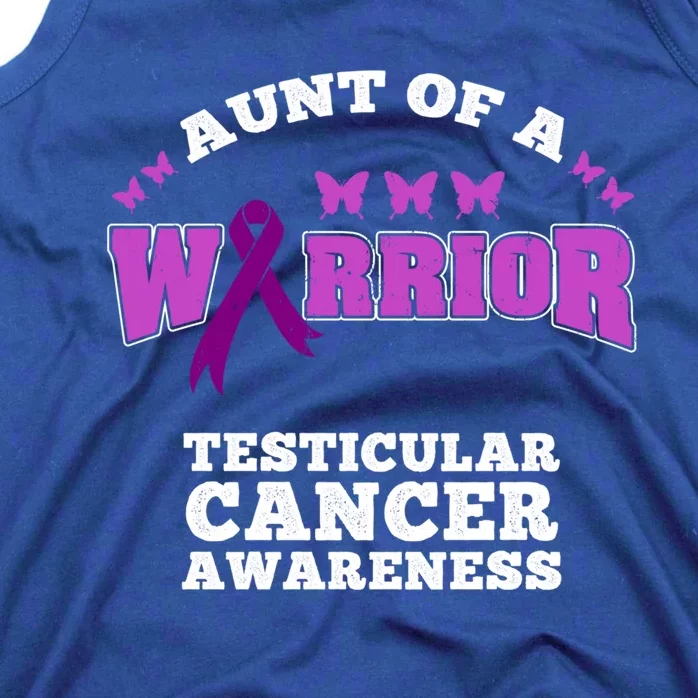 Aunt Of A Warrior Testicular Cancer Awareness Funny Gift Tank Top