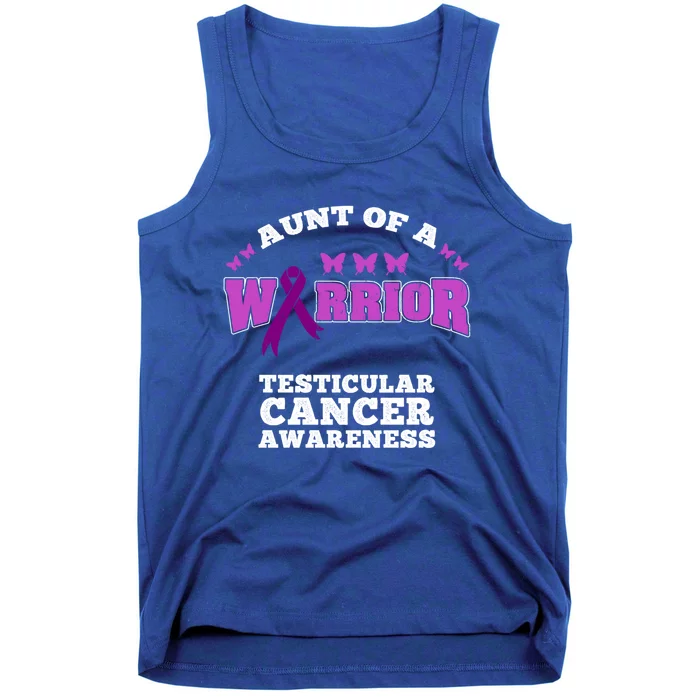 Aunt Of A Warrior Testicular Cancer Awareness Funny Gift Tank Top