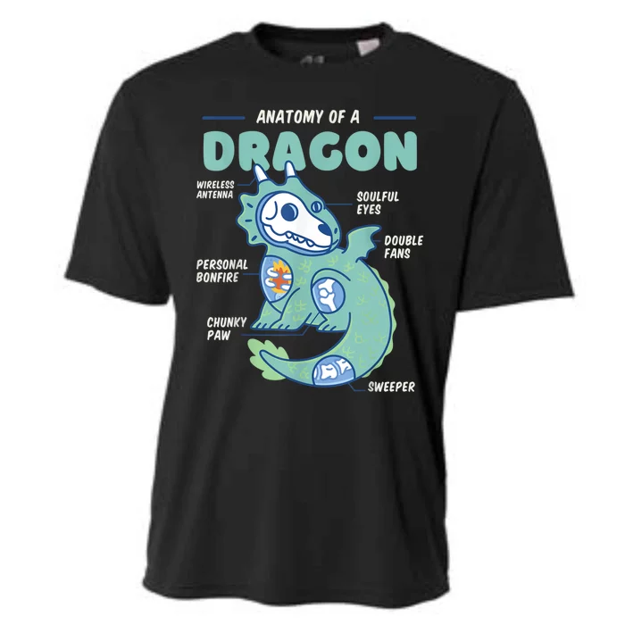 Anatomy Of A Dragon, Funny Dragon Shirt Boys Cooling Performance Crew T-Shirt