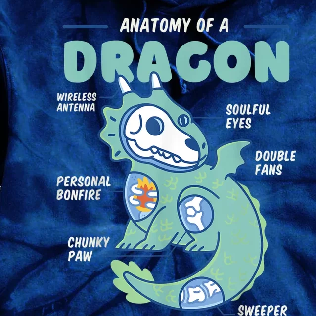 Anatomy Of A Dragon, Funny Dragon Shirt Boys Tie Dye Hoodie