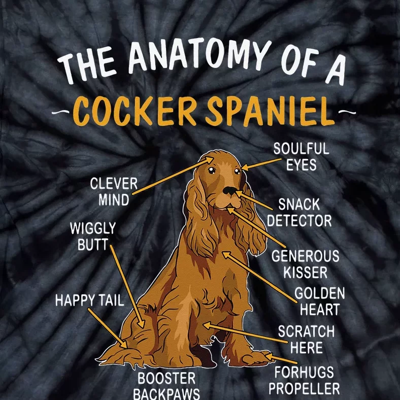 Anatomy Of A Cocker Spaniel For Dog Lovers Tie-Dye T-Shirt