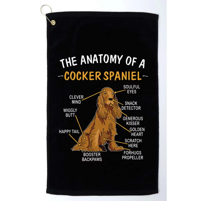 Anatomy Of A Cocker Spaniel For Dog Lovers Platinum Collection Golf Towel