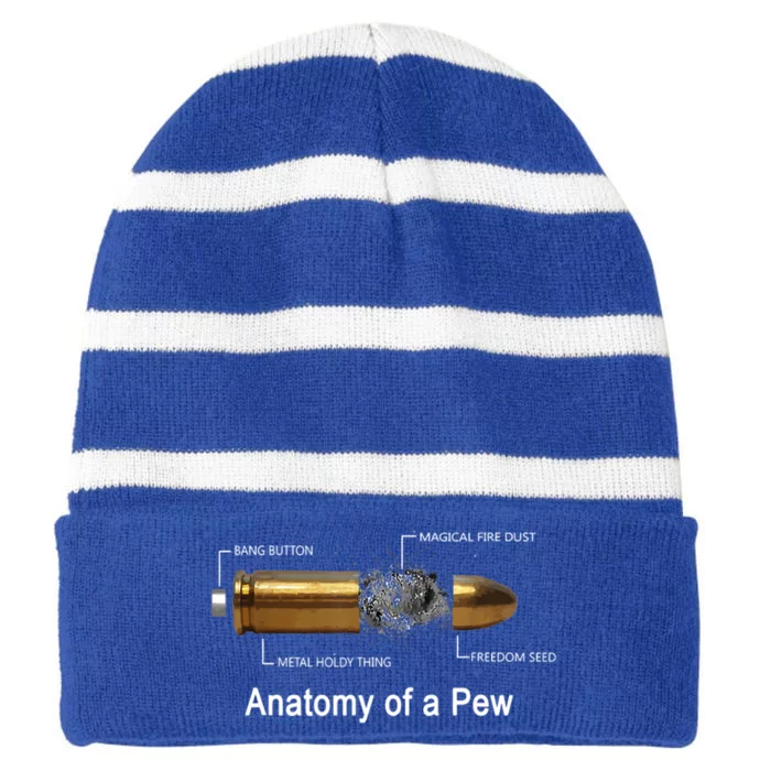 Anatomy Of A Pew Labeled Gift Striped Beanie with Solid Band