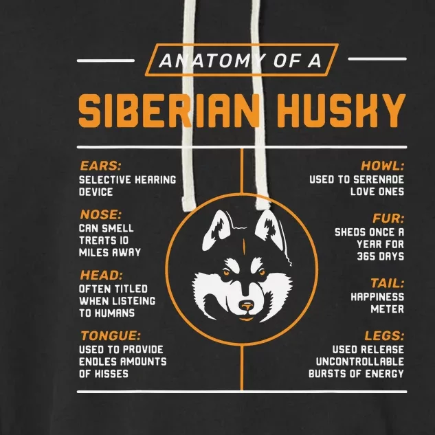 Anatomy Of A Husky Siberian Dog Owner Garment-Dyed Fleece Hoodie