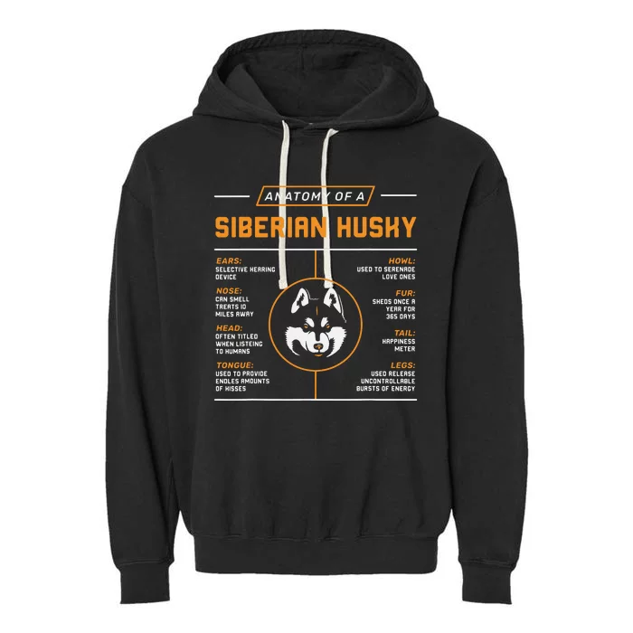 Anatomy Of A Husky Siberian Dog Owner Garment-Dyed Fleece Hoodie