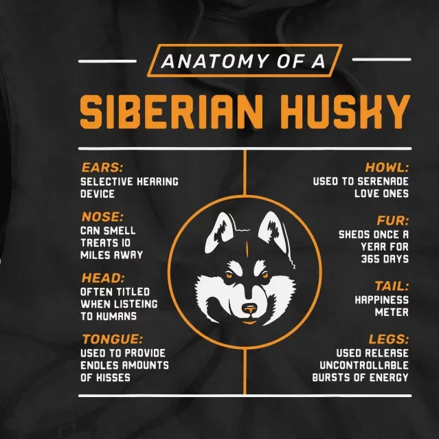 Anatomy Of A Husky Siberian Dog Owner Tie Dye Hoodie