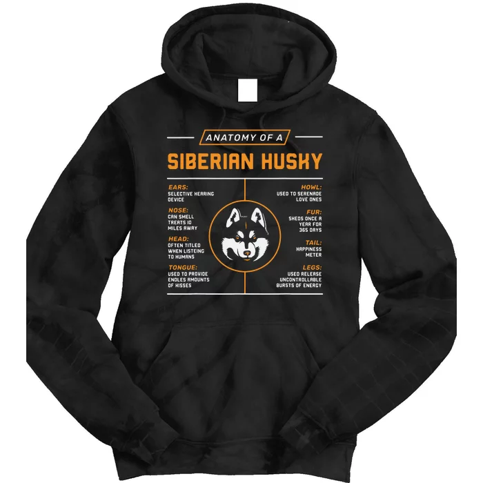 Anatomy Of A Husky Siberian Dog Owner Tie Dye Hoodie