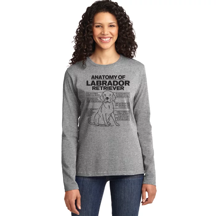 Anatomy Of A Labrador Retriever Funny Dog Owner Gifts Ladies Long Sleeve Shirt