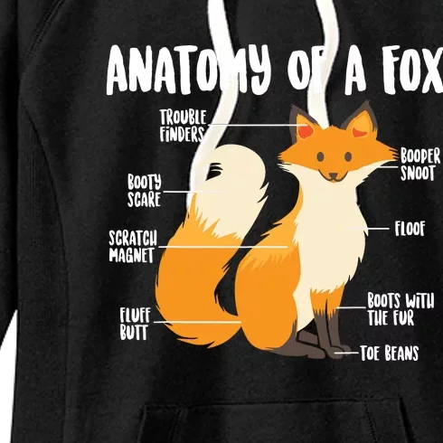 Anatomy Of A Fox | Cute Sweet Carnivore Funny Animal Gift Women's Fleece Hoodie