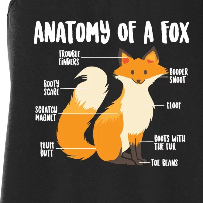 Anatomy Of A Fox | Cute Sweet Carnivore Funny Animal Gift Women's Racerback Tank