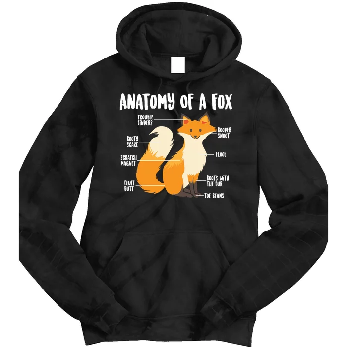 Anatomy Of A Fox | Cute Sweet Carnivore Funny Animal Gift Tie Dye Hoodie