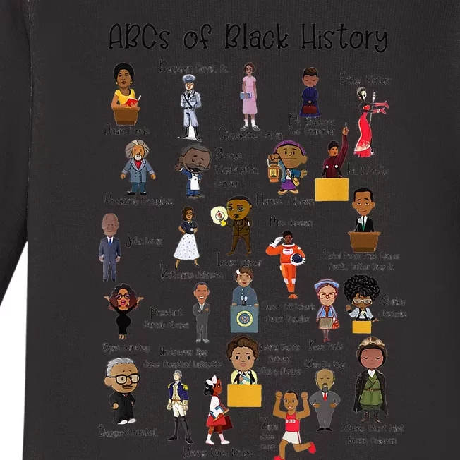 ABCs of Black History Month Original BHM Baby Long Sleeve Bodysuit