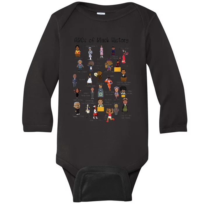 ABCs of Black History Month Original BHM Baby Long Sleeve Bodysuit