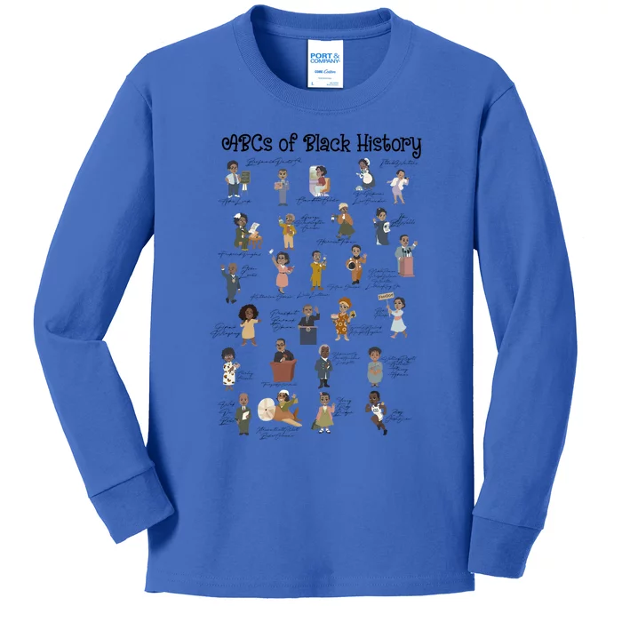 Abcs Of Black History Month Pride African American Teacher Cool Gift Kids Long Sleeve Shirt