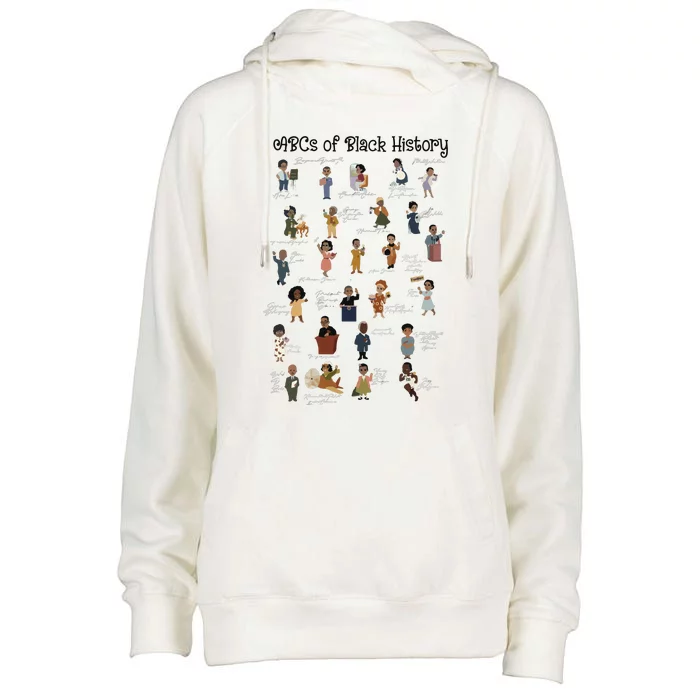 ABCs Of Black History Month Pride African American Teacher Womens Funnel Neck Pullover Hood