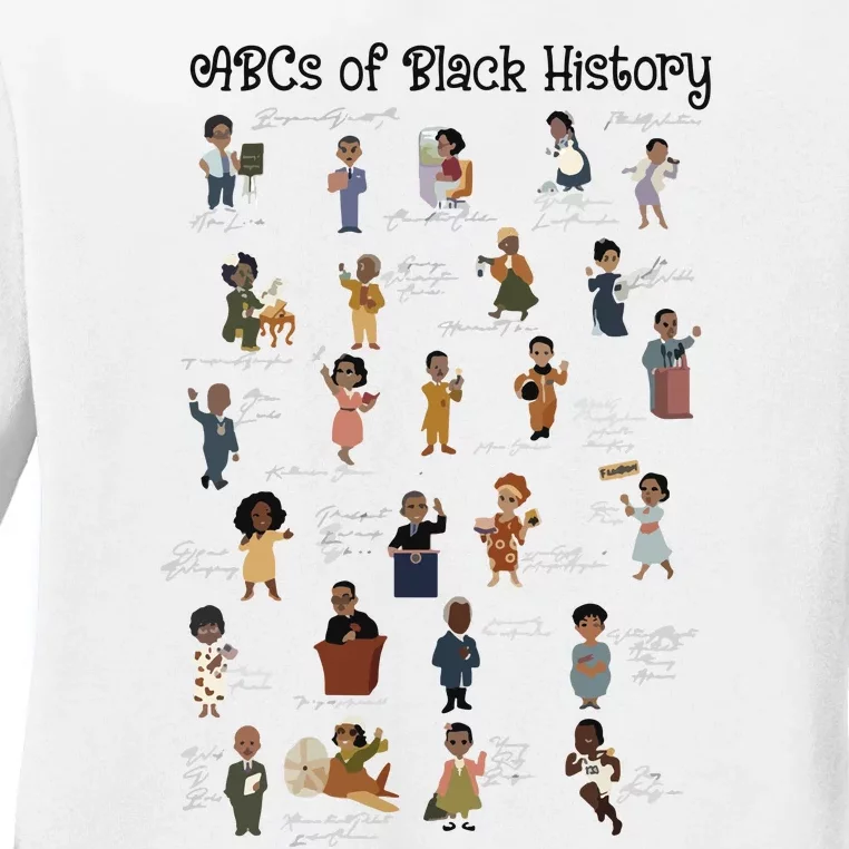 ABCs Of Black History Month Pride African American Teacher Ladies Long Sleeve Shirt