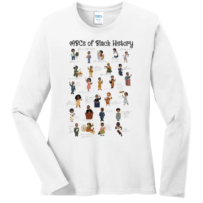 ABCs Of Black History Month Pride African American Teacher Ladies Long Sleeve Shirt