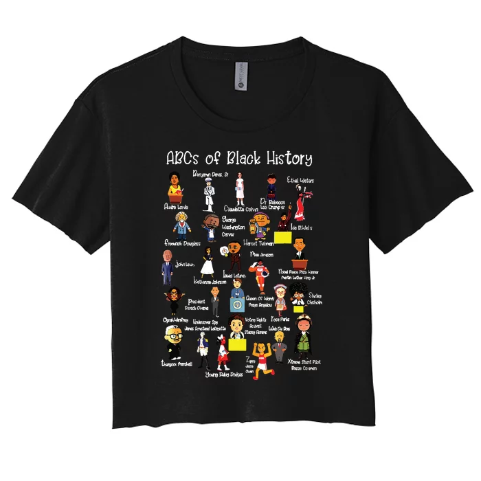 Abcs Of Black History Month Shirts Original Juneteenth Women's Crop Top Tee