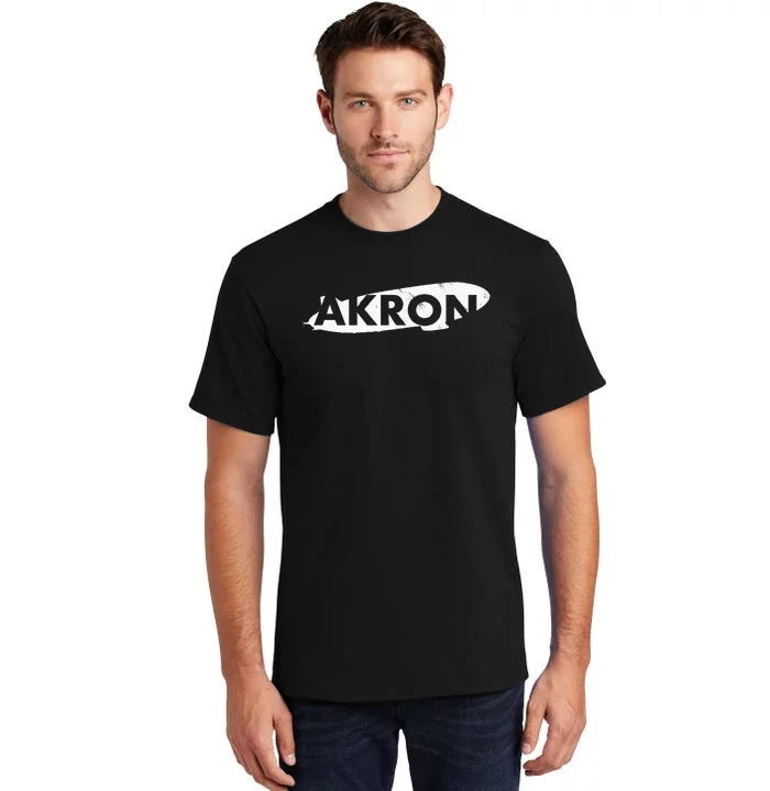 Akron Ohio Blimp Over Summit County Vintage Distressed Style Tall T-Shirt