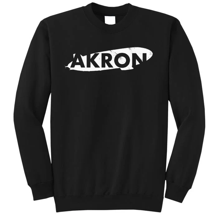 Akron Ohio Blimp Over Summit County Vintage Distressed Style Tall Sweatshirt