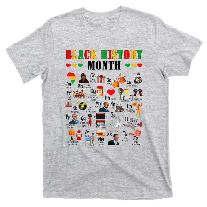 ABCs Of Black History Month Pride African American Teacher T-Shirt