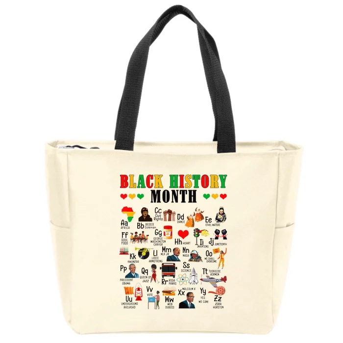 ABCs Of Black History Month Pride African American Teacher Zip Tote Bag