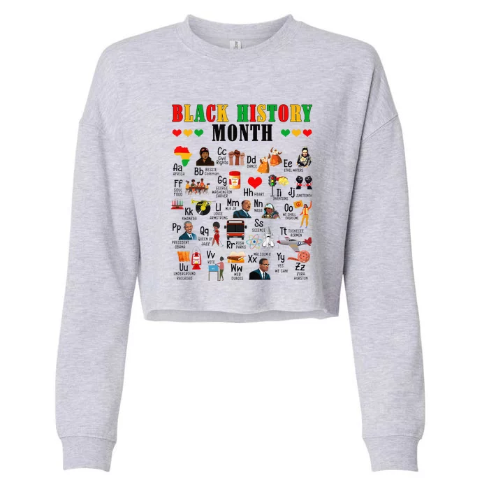 ABCs Of Black History Month Pride African American Teacher Cropped Pullover Crew