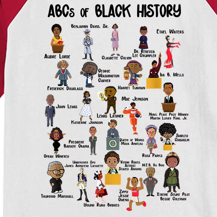 ABCs Of Black History Kids Colorblock Raglan Jersey