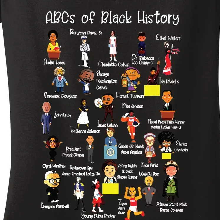 Abcs Of Black History Month Shirts Original Juneteenth Women's V-Neck T-Shirt