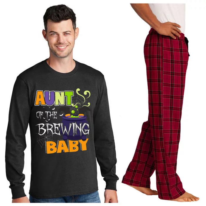 Aunt Of Brewing Baby Halloween Theme Baby Shower Witch Long Sleeve Pajama Set