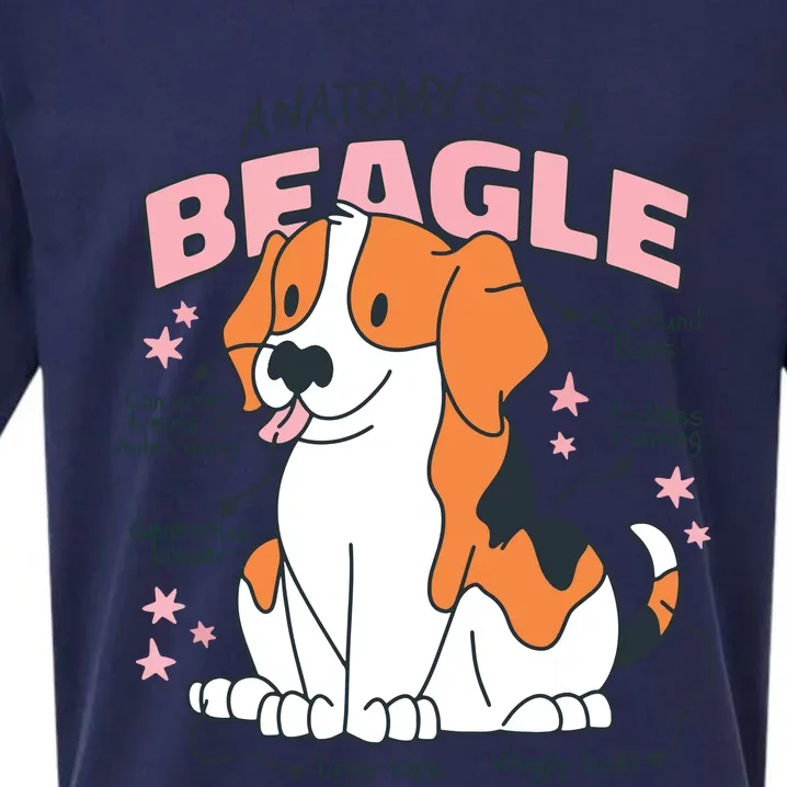 Anatomy Of Beagle Lovers Cool Mom Dog Pet Sueded Cloud Jersey T-Shirt