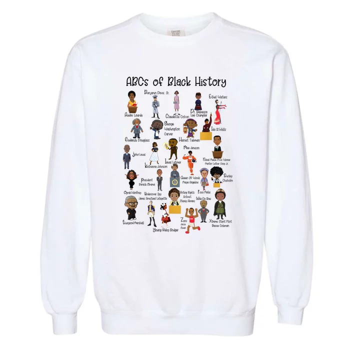 ABCs Of Black History Month Pride Women Men Teacher Giftmin Garment-Dyed Sweatshirt