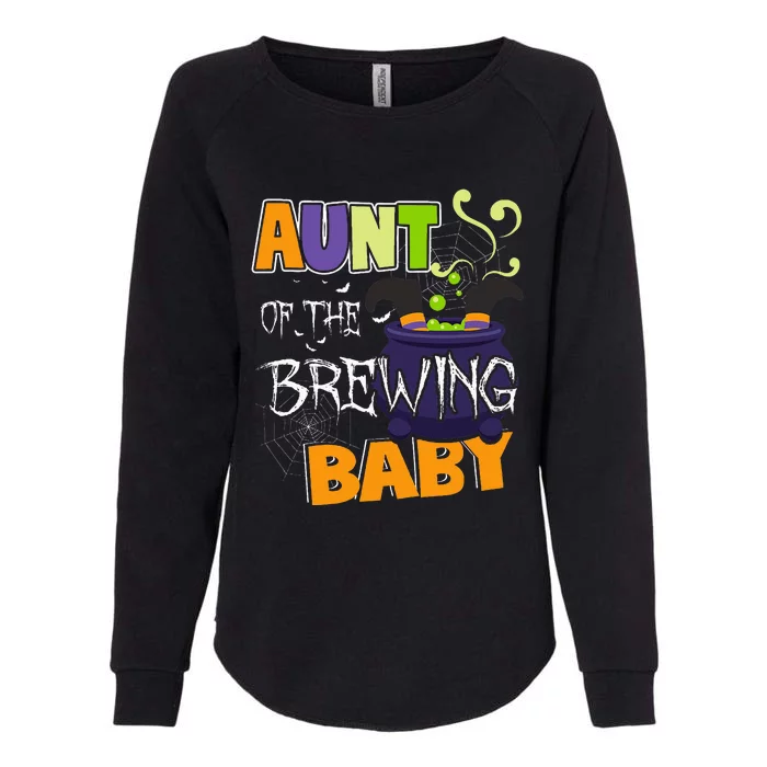 Aunt Of Brewing Baby Halloween Theme Baby Womens California Wash Sweatshirt