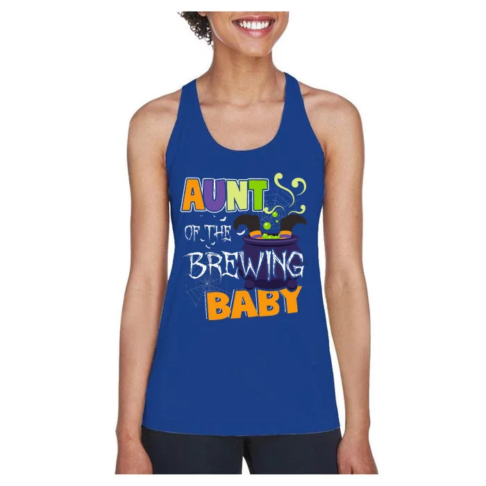 Aunt Of Brewing Baby Halloween Theme Baby Women's Racerback Tank