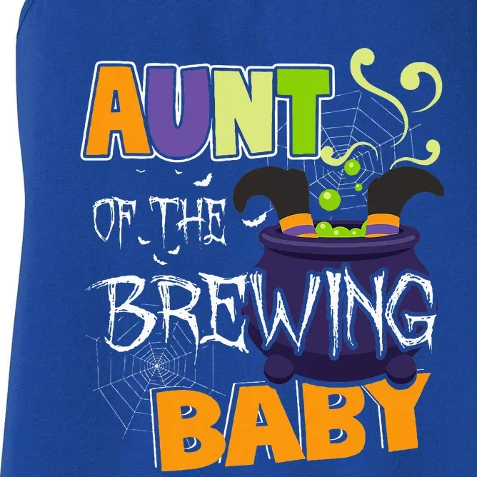 Aunt Of Brewing Baby Halloween Theme Baby Women's Racerback Tank