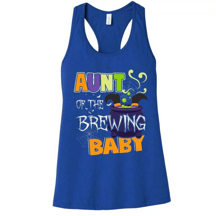 Aunt Of Brewing Baby Halloween Theme Baby Women's Racerback Tank