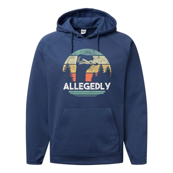 Allegedly Ostrich Bird Lover Performance Fleece Hoodie