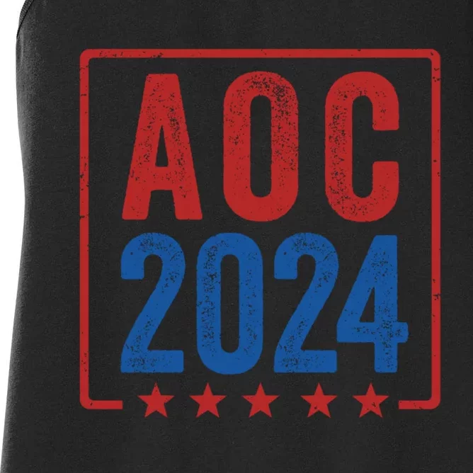 Alexandria Ocasio Cortez For President AOC 2024 Election Women's Racerback Tank