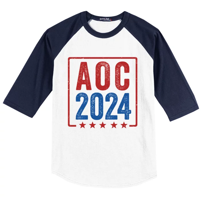 Alexandria Ocasio Cortez For President AOC 2024 Election Baseball Sleeve Shirt