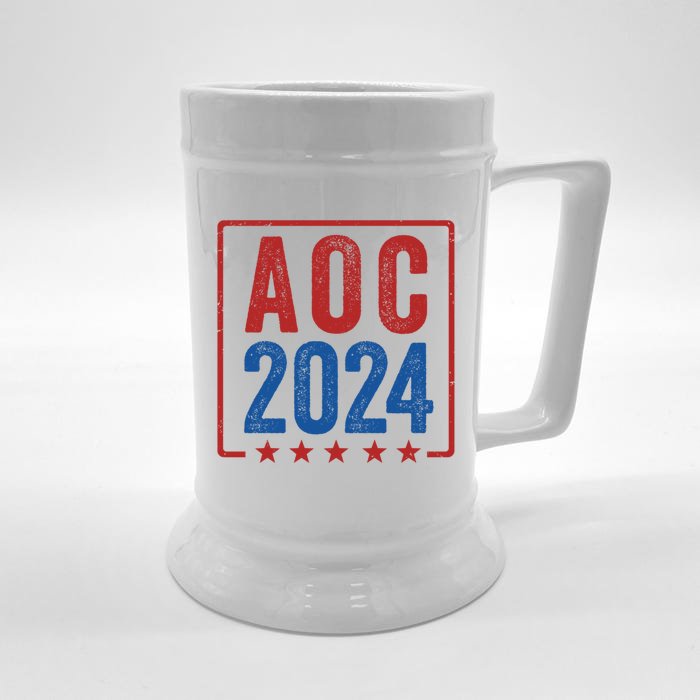 Alexandria Ocasio Cortez For President AOC 2024 Election Front & Back Beer Stein