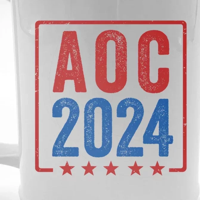 Alexandria Ocasio Cortez For President AOC 2024 Election Front & Back Beer Stein